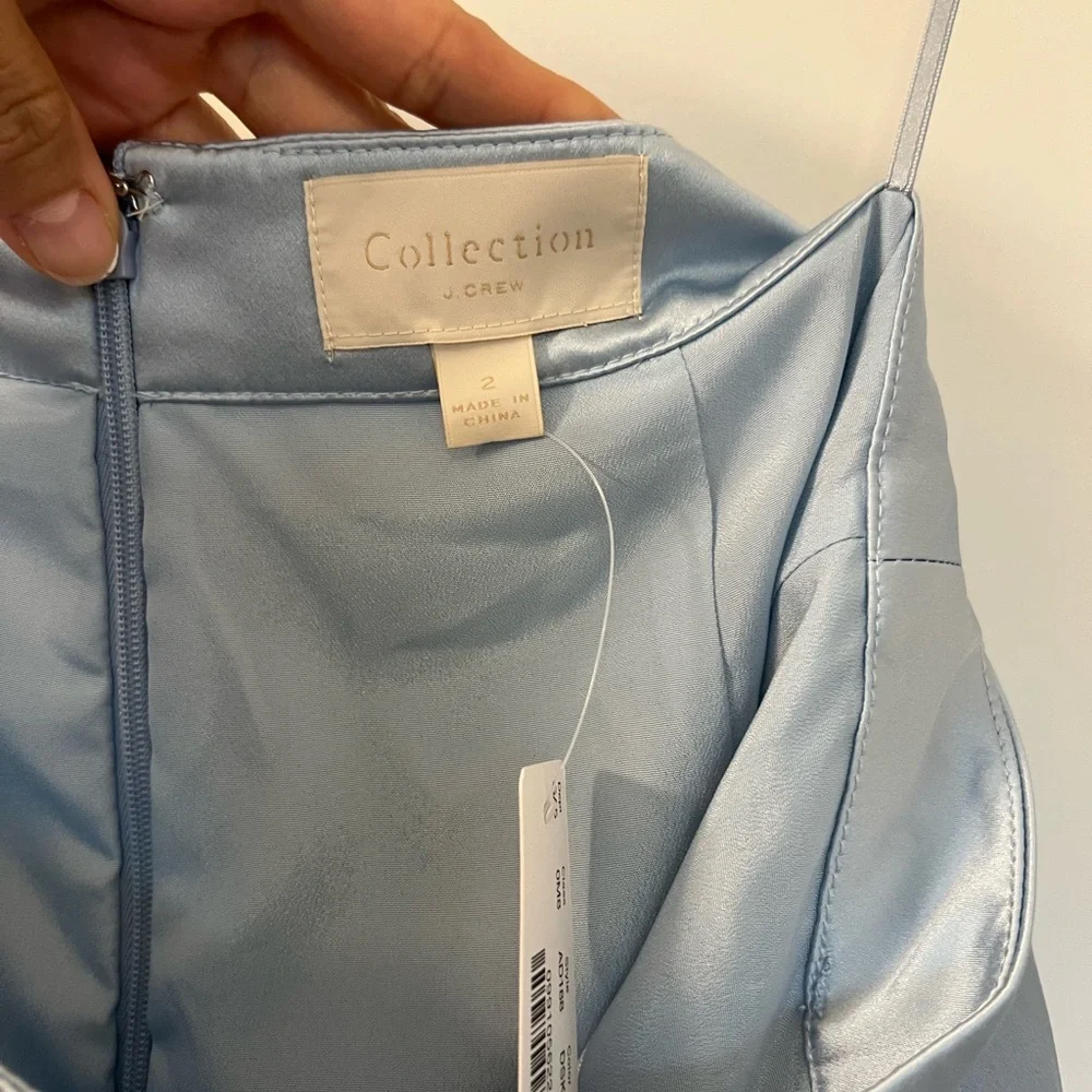 Silk J. Crew Collection slip skirt Cinderella blue size 2 - Picture 7 of 7